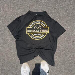 Vintage Y2K Realtree Camo T Shirt Size L Streetwear Hunting Graphic Oversized L